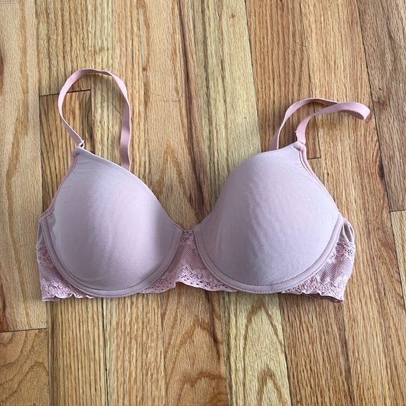 NATORI Bliss Perfection Contour Underwire Lace Trim T-Shirt Bra 34B - Picture 1 of 3